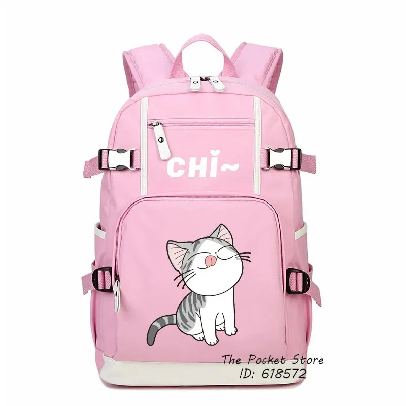Cykawaii gato mochila feminina chi doce casa bonito mochila chi gato lona sacos de escola feminina rosa viagem bagpack