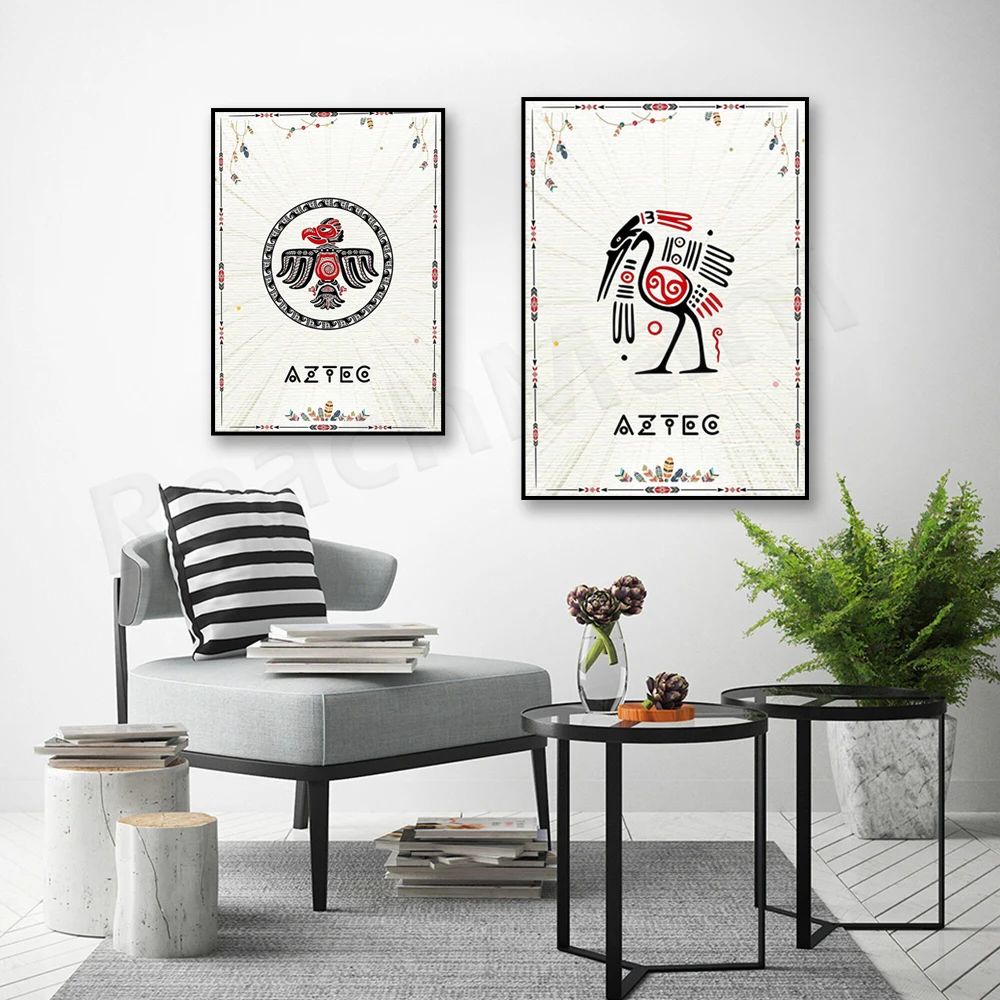 Aztec Art Poster, Mayan Eagle Art, Mexican Eagle Art, Aztec Decoration, Mayan Art, Native American Wall Art, Bohemian Toba