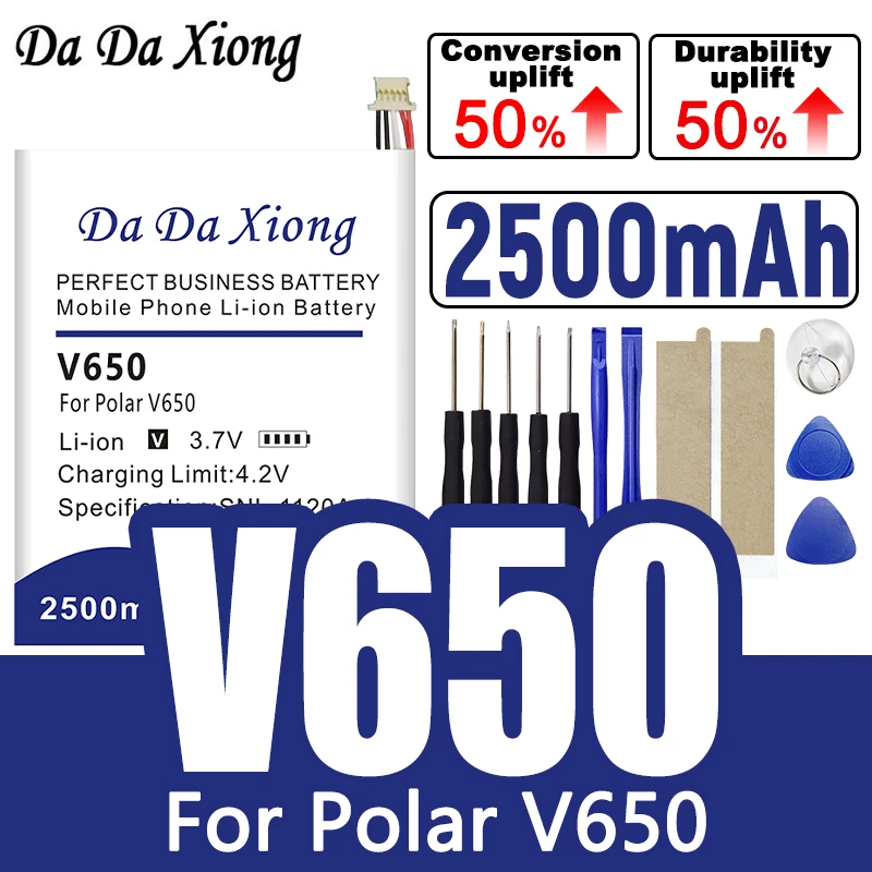 DaDaXiong 2500mAh Battery For POLAR v650 internal lithium