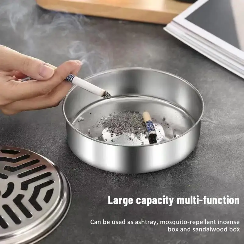 Modern Stainless Steel Round Rack Plate Portable Spiral Cover Mosquito Coil Holder Tray Incense Insect Repellen Candle Holder