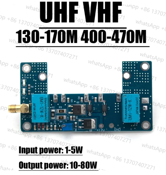 Placa Amplificadora de Potencia RF UHF VHF de 80W, Conversor Transceptor Tx/Rx F/ RA30H4047M RA60H4047M, Radioaficionado, Walkie-Talkie, 130-170M 433M