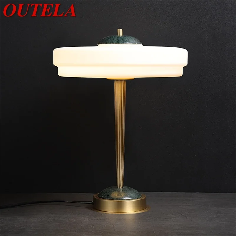 

OUTELA Contemporary Table Lamp Luxury Marble Desk Light LED for Home Decor Bedside Bedroom Parlor