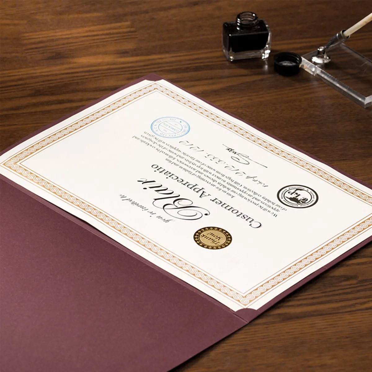 15pcs-award-certificate-paper-metallic-gold-border-a4-hot-stamping-suitable-for-graduation-employee-recognition-academic-awards