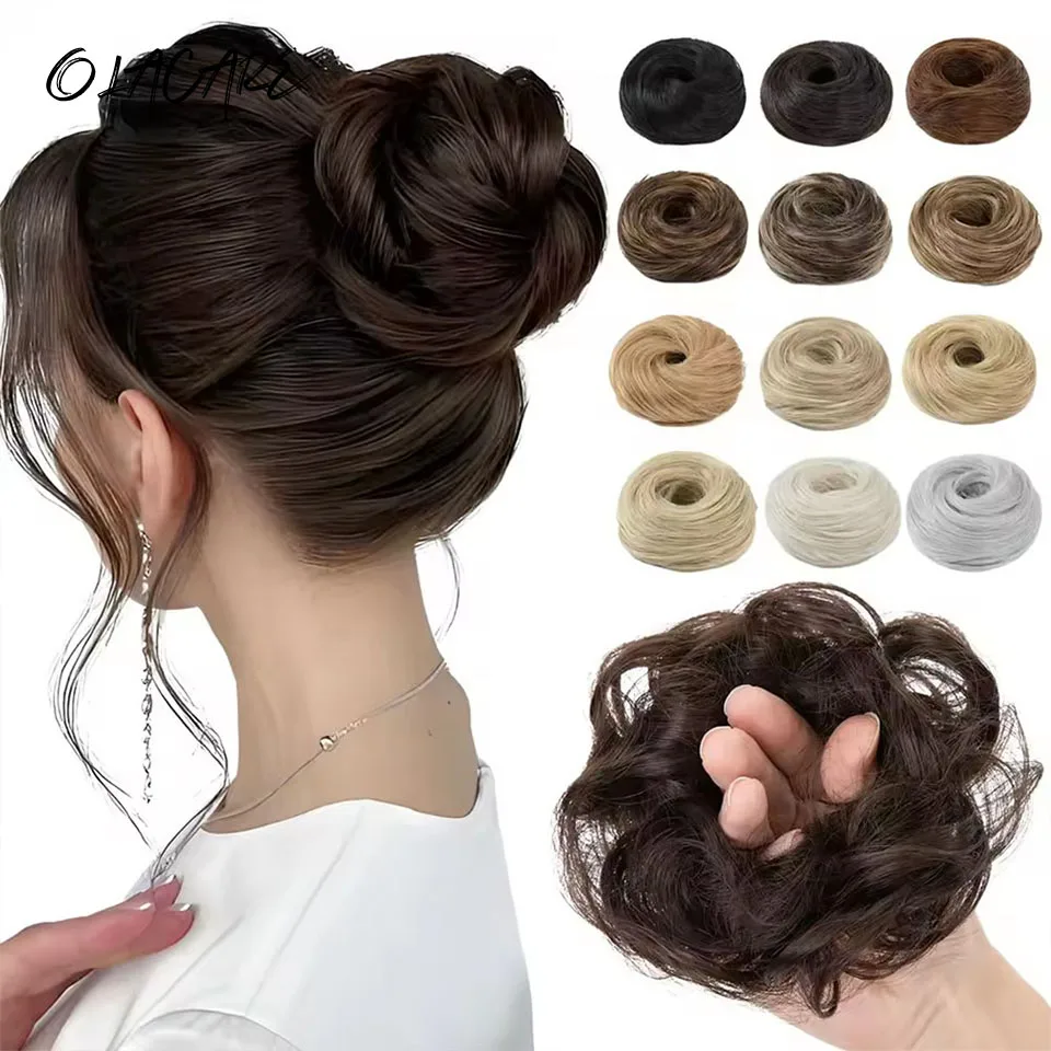 

OLACARE Synthetic Chignon Elastic Rubber Band Fake Hair Bun Clip in on Hair Tail Extension Updo Hair Piece Ponytail For Women