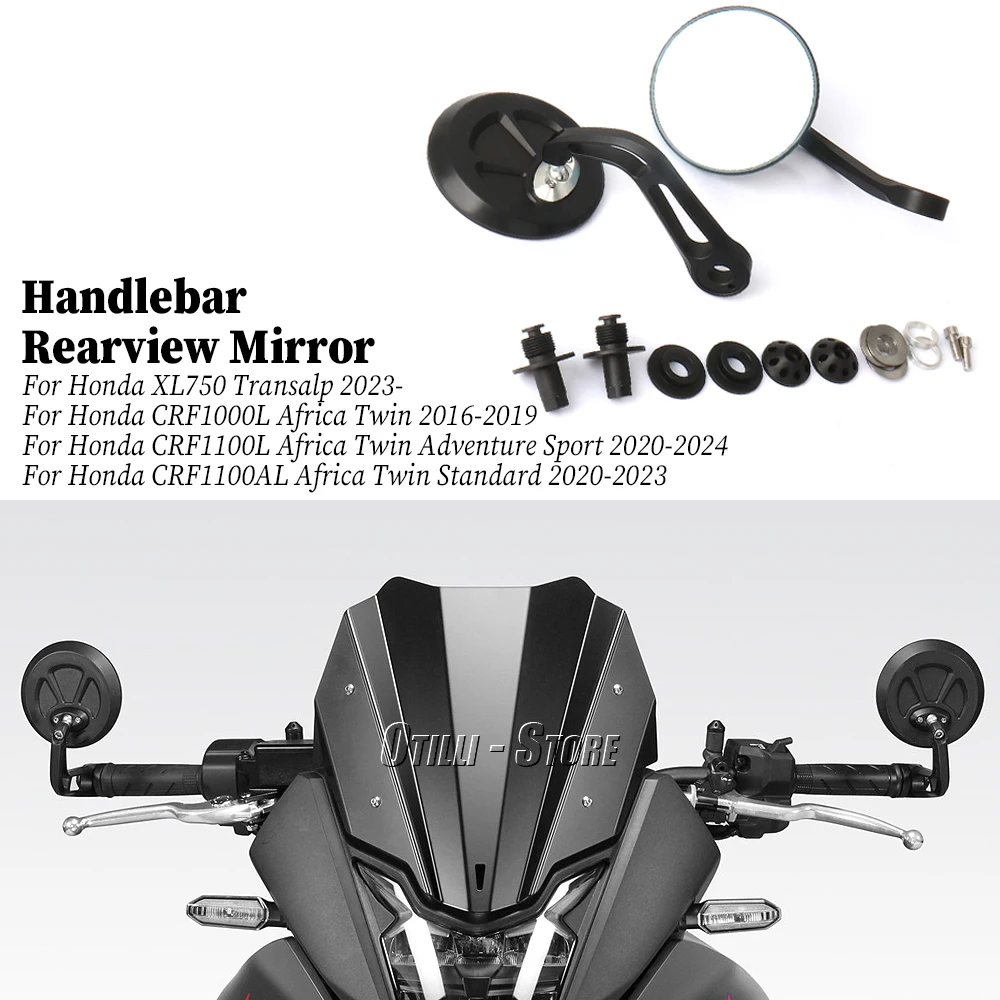 

New Motorcycle Rear View Side Mirror Handle Bar End Mirrors For Honda XL750 Transalp CRF1100AL Africa Twin Standard CRF1100L