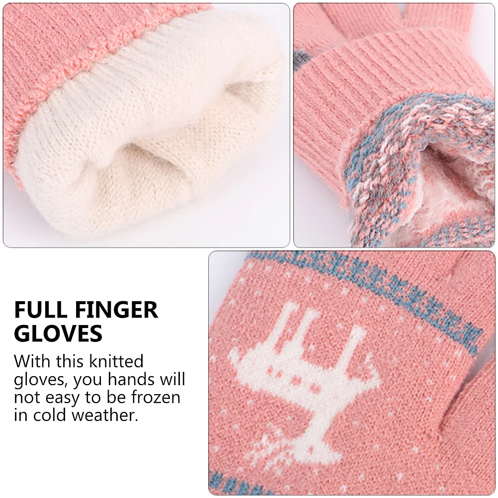 

1Pair Touch Screen Gloves Women Knitted Winter Warm Hand Gloves Full Finger Protection Cold Weather Workout Outdoor Activity