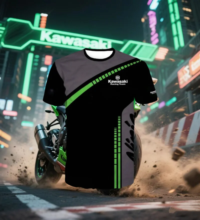 

Kawasaki Summer Outdoor Sports Popular Quick Drying Breathable Motorcycle T-shirt Thin Motorcycle Sports Comfortable T-shirt