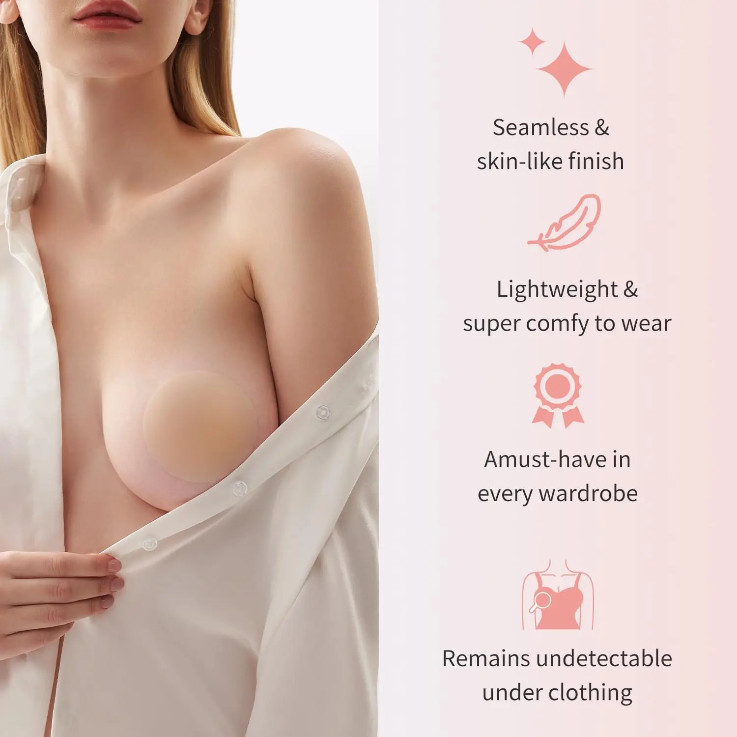 

Накладки на соски, невидимые, 1 пара – многоразовые самоклеящиеся силиконовые треугольные накладки для женщин