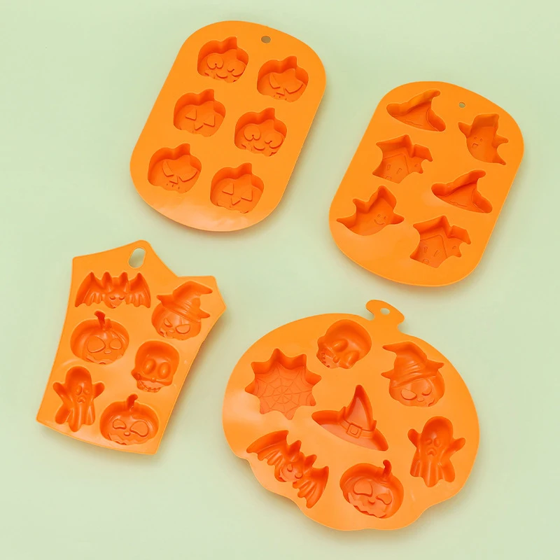 1PC Halloween Silicone Cake Mold Pumpkin Mold Jelly Chocolate Mold Ghost Doll Pumpkin Baking Mold DIY Creative Cookies