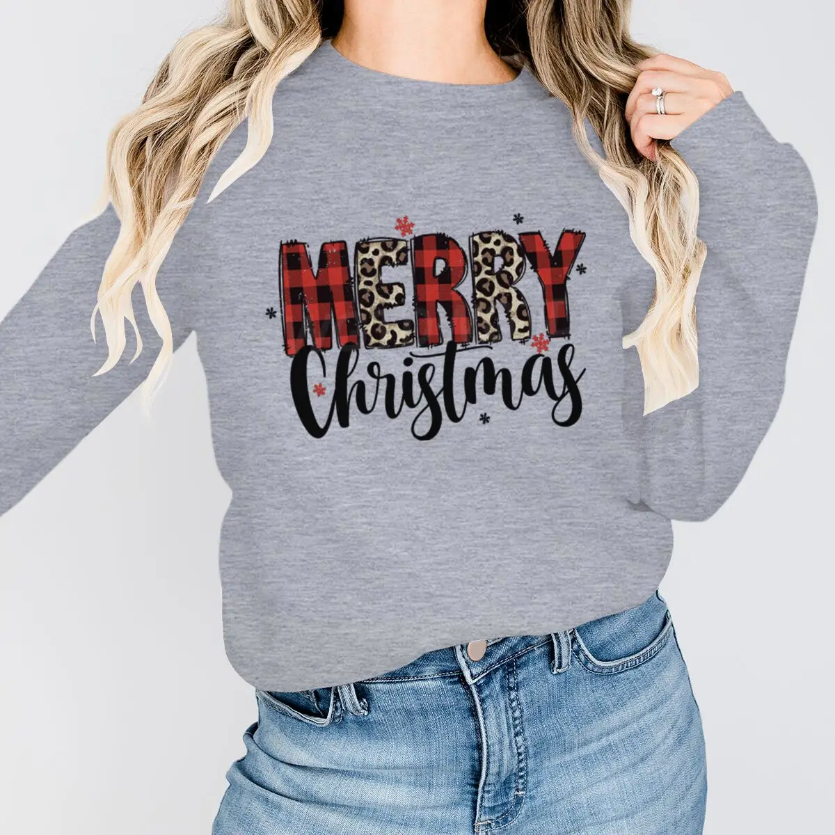 Frohe Weihnachten Sweatshirt für Frauen Langarm Crewneck Sweatshirt Weihnachtspullover für Winter Frauen Weihnachten Sweatshirts Geschenke