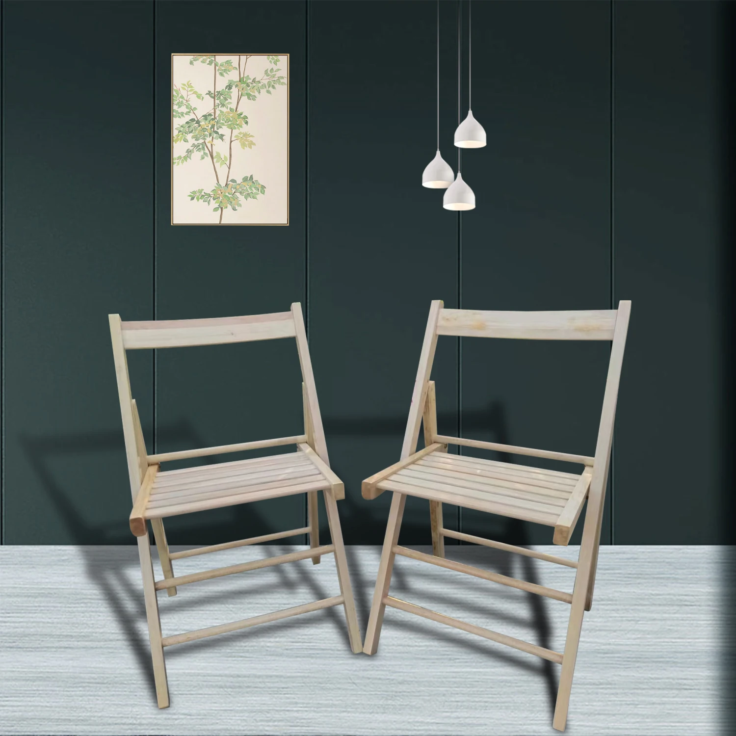 

FOLDING CHAIR-2/S, FOLDABLE STYLE -NATURAL