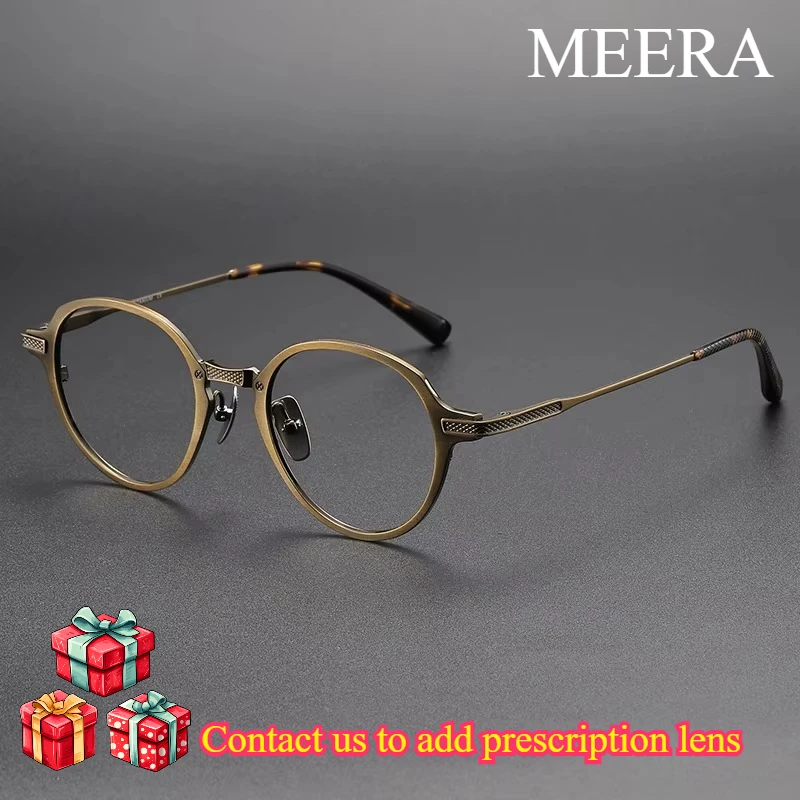 

DTX--426 Japanese Handmade Pure Titanium Plate Retro Round Personalized Titanium Eyeglass Frame Trend