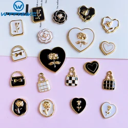 WFFNNKC 20Pcs Fashion Rose Flower Love Heart Resin Patch orecchini spilla accessorio per la creazione di gioielli decorazione posteriore piatta per telefono fai da te