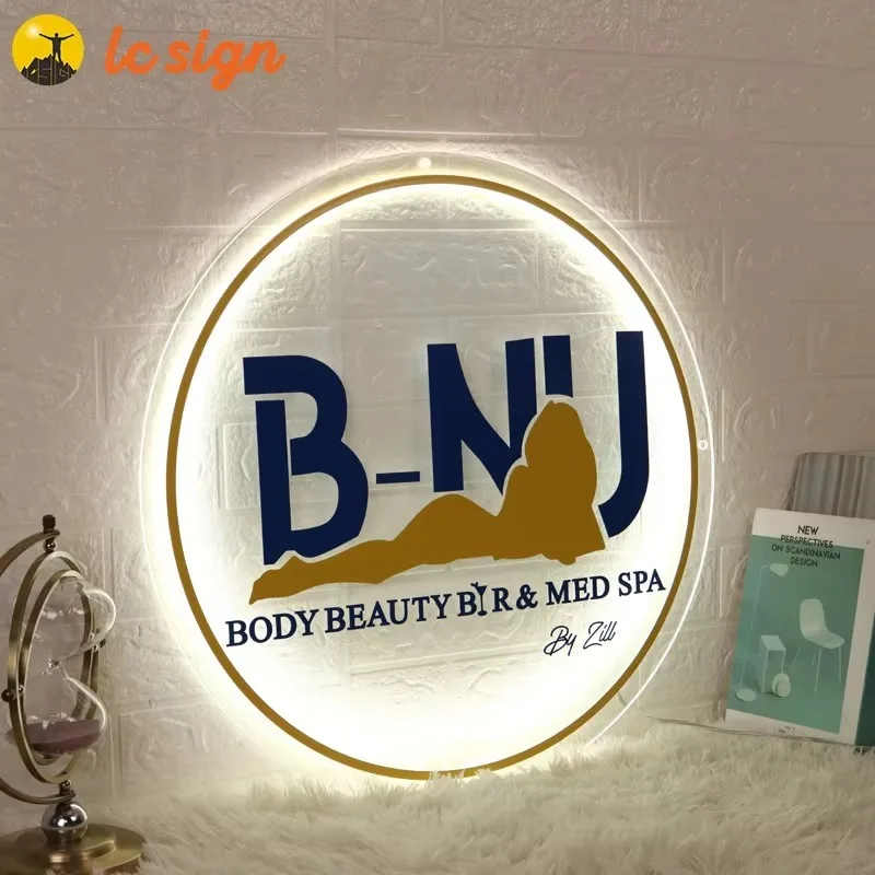 Buchstabenschild mit Hintergrundbeleuchtung, LED-Buchstabenschilder, Alphabet-Beschilderung, Nagel-SPA-Shop-Logo mit Acryl-Schild, individueller Firmenname, Neonlicht