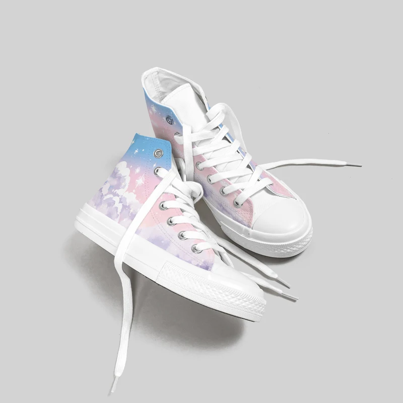 Amy and Michael Trendy Designers Sneakers for Women Lovely Girls Students Starry Sky Hand Painted Canvas Shoes Tennis Female