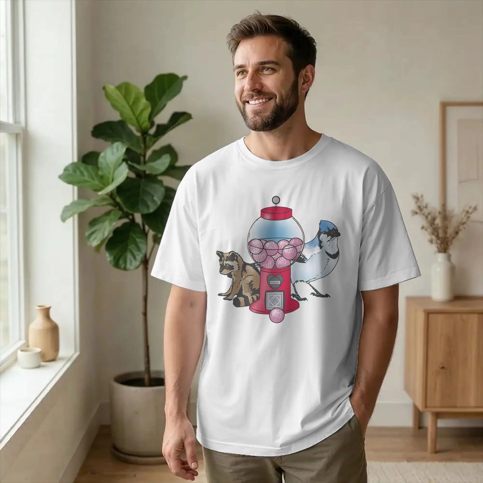 Priting Friends T-Shirt Men's Cotton Short Sleeve Regulars Show  Round Neck Summer Top Tee
