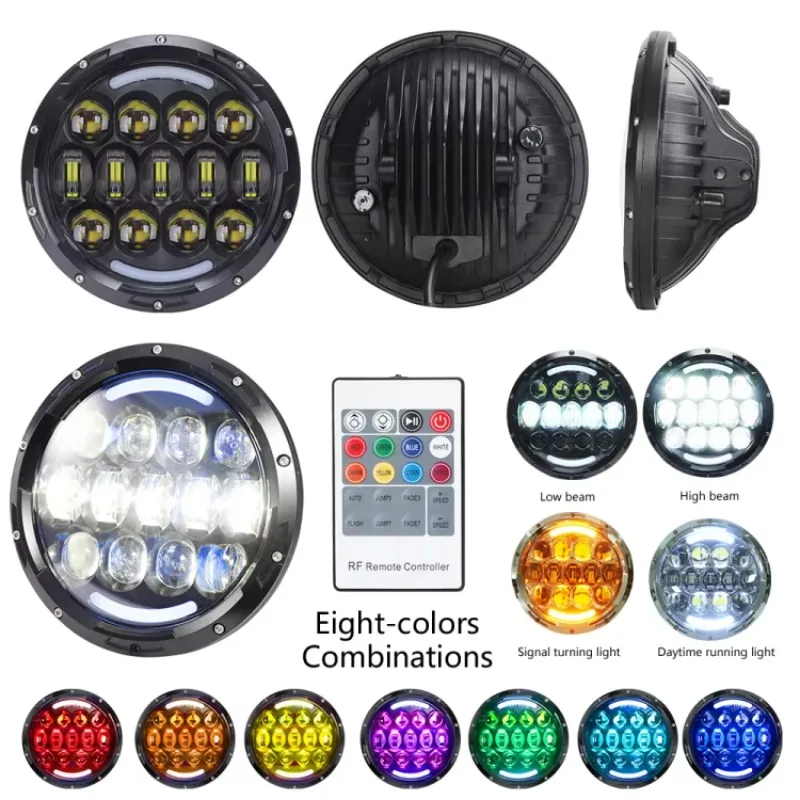 STLF Loyo Special Wranglers Jk Accessories Rgb 7 Inch Headlamp Phone Controlled Easy Install 7Inch Headlight for Jk