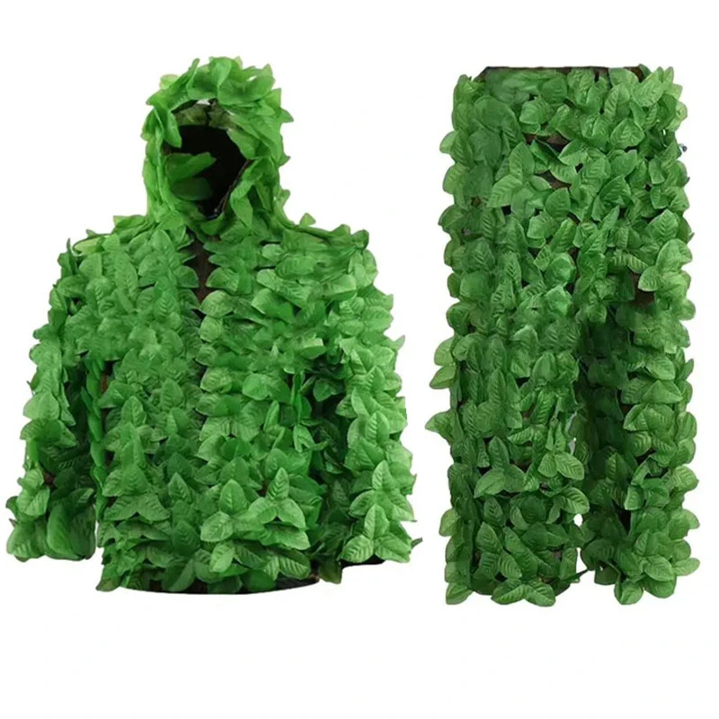 

3D Bionic Hunting Ghillie Suits Leaf Camouflage Jungle Hidden Hunting Clothes Airsoft Tactical Equipment Bird Watching Clothing