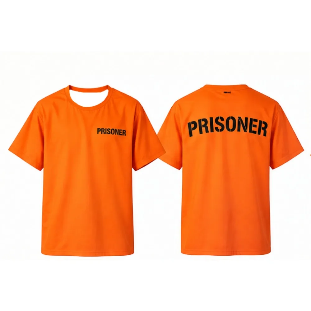 Criminals Criminals Halloween Holiday Role-playing Adult Male and Female Parody Entertainment Casual Orange Prison Uniform Shirt T-shirt - Aliexpress Deal