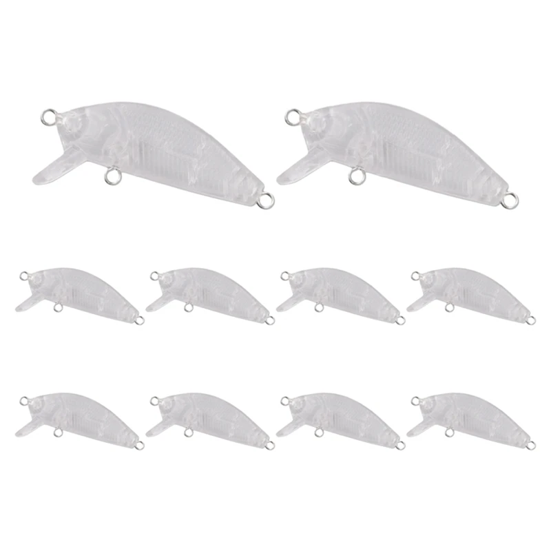 LALA 10Pcs Fishing Lure Body 5Cm 2.7G Unpainted Crankbait Vib Minnow Wobblers Hard Bait Blank Lures