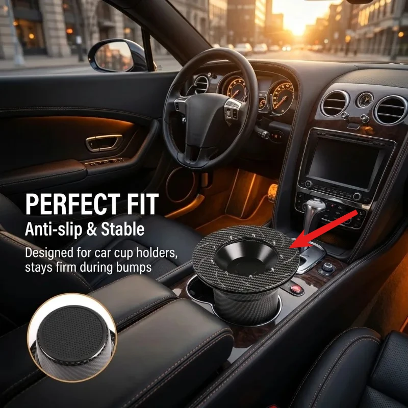 Car Ashtray Real Carbon Fiber Luxury Brake Disc Ashtray New Chinese Style Living Room Bedroom Universal