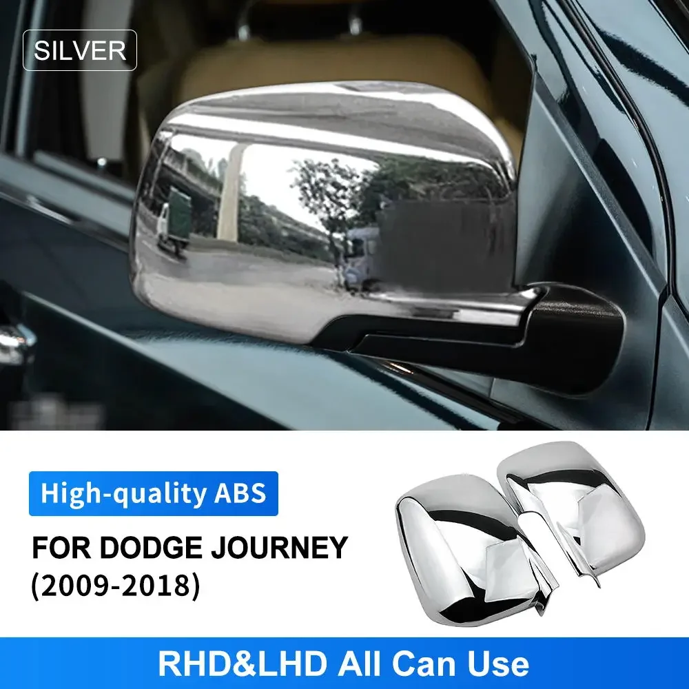 

Для Dodge Journey 2009-2018: Декоративная рамка зеркала заднего вида из ABS-пластика - ярко-серебристая