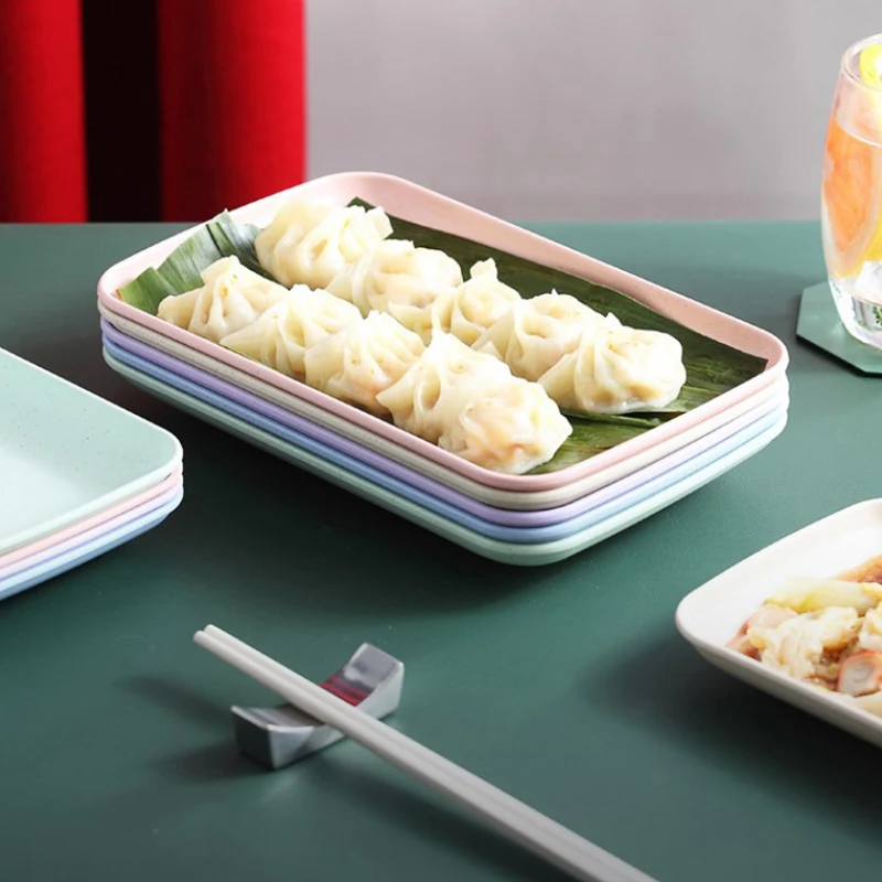 Plastic Serving Tray Home Tea Fruit Dessert Tray Anti-SlipScratch Resistant Plastic Food Cooking Storage Tray Kitchenware