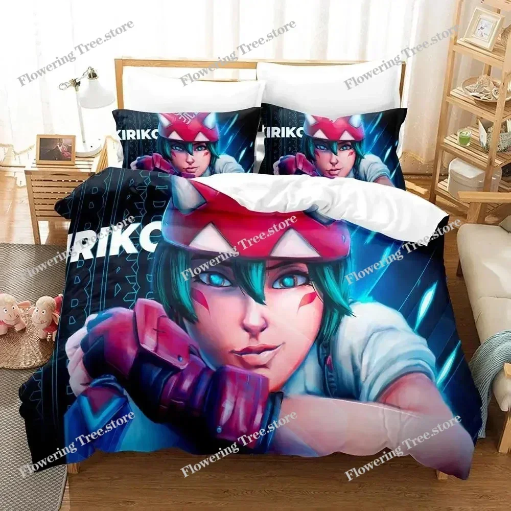 Game Overwatch Kiriko Heads Bedding Set Boys Girls Twin Queen Size Duvet Cover Pillowcase Bed Kids Adult Luxury Gift02996