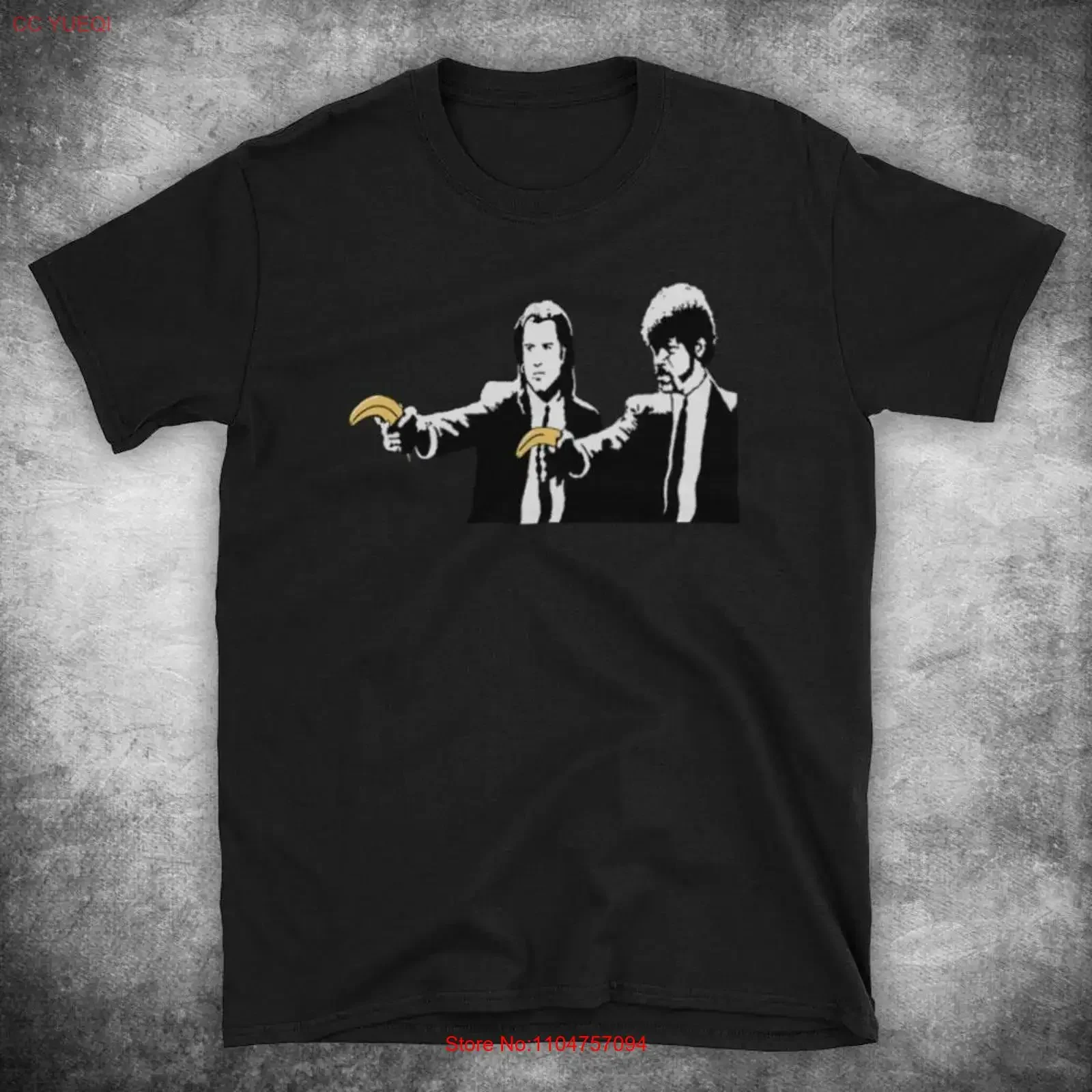 Banksy Pulp Banana Fiction Graffiti Street Art Stencil Spray Paint Mens T Shirt Various Colours Sizes vintage Washed Slightly
