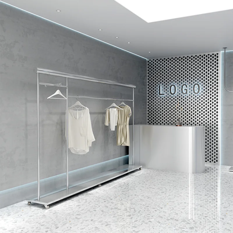 Hanger Shelf Hall Rack Garment Modern Palazzo Woman Storage Boutique Clothing Rack Drying Extension Stand Industrial Low