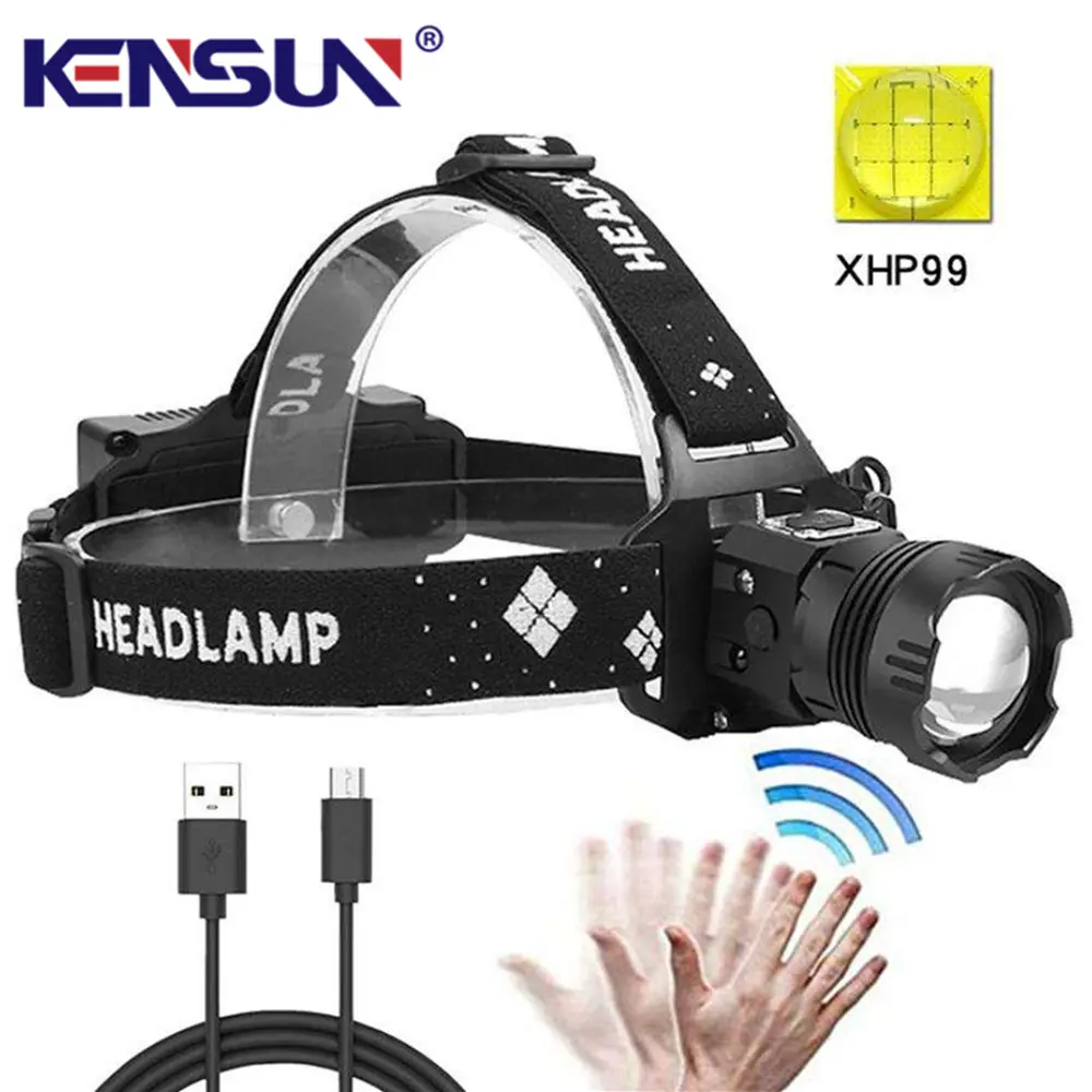 Super Bright XHP99 LED News Powerful Head Torch  Waterproof Headlight Rechargeable For Fishing Camping Lights Illumination