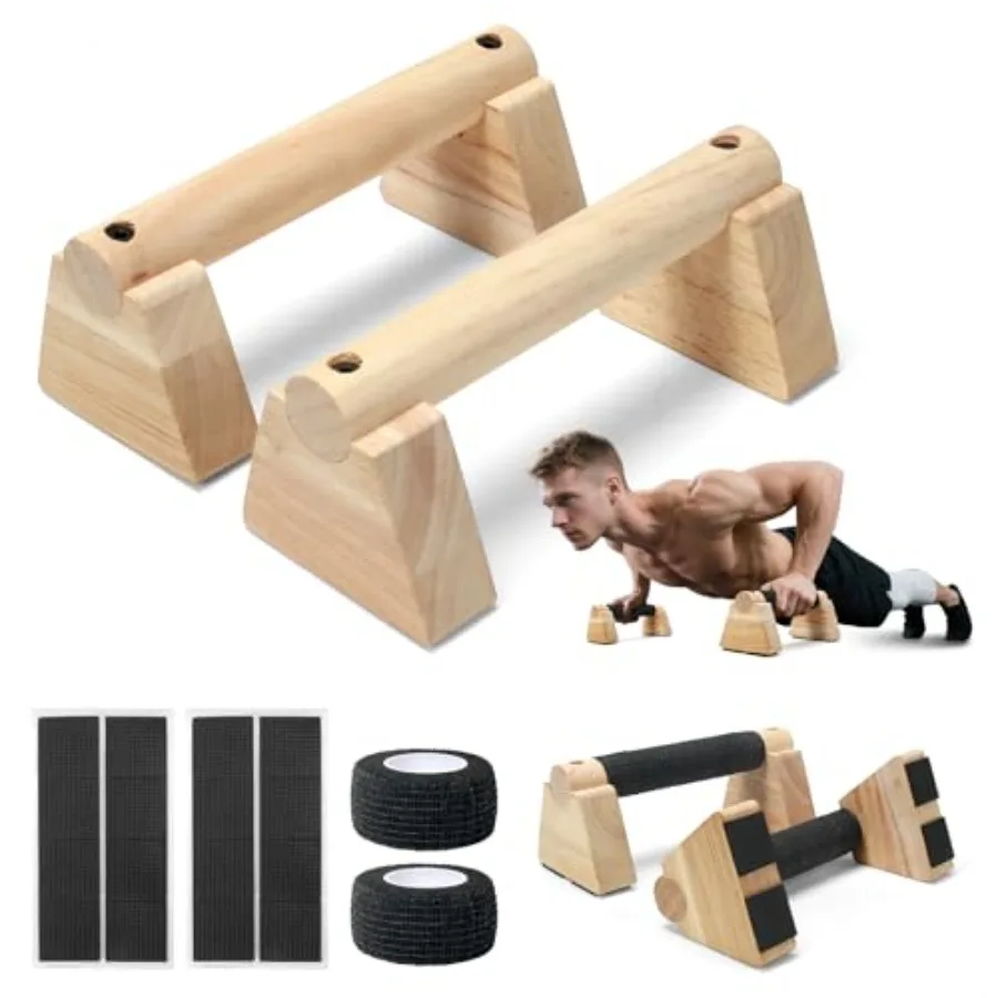

Parallettes Bars for Handstands and Push-ups Durable Training Equipment for Core Strength, Balance, Dips, and Calisthenics Incl