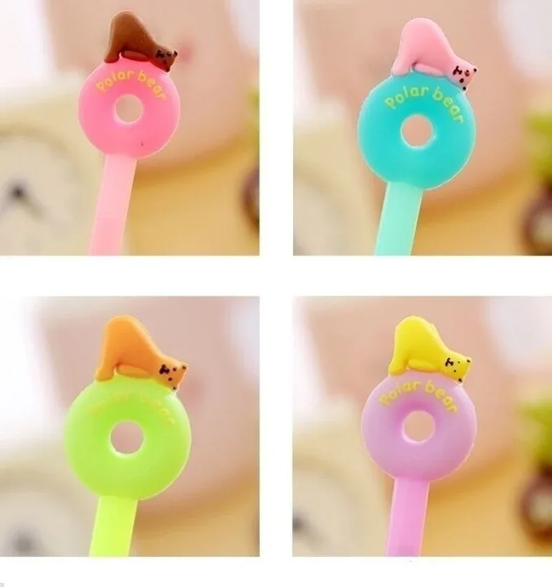 Creative Kawaii Stationery Doughnut Polar Bear Gel Pen Set Erasable Pens Writing Supplies Back To School Students Cute Gift