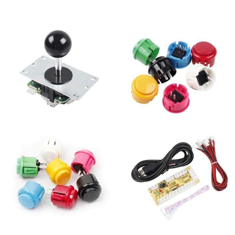 Copy Sanwa Arcade Game Diy Kit 8 Way Joystick Push Buttons Usb Controller Zero Delay Board Support Raspberry Pi PC Android PS3