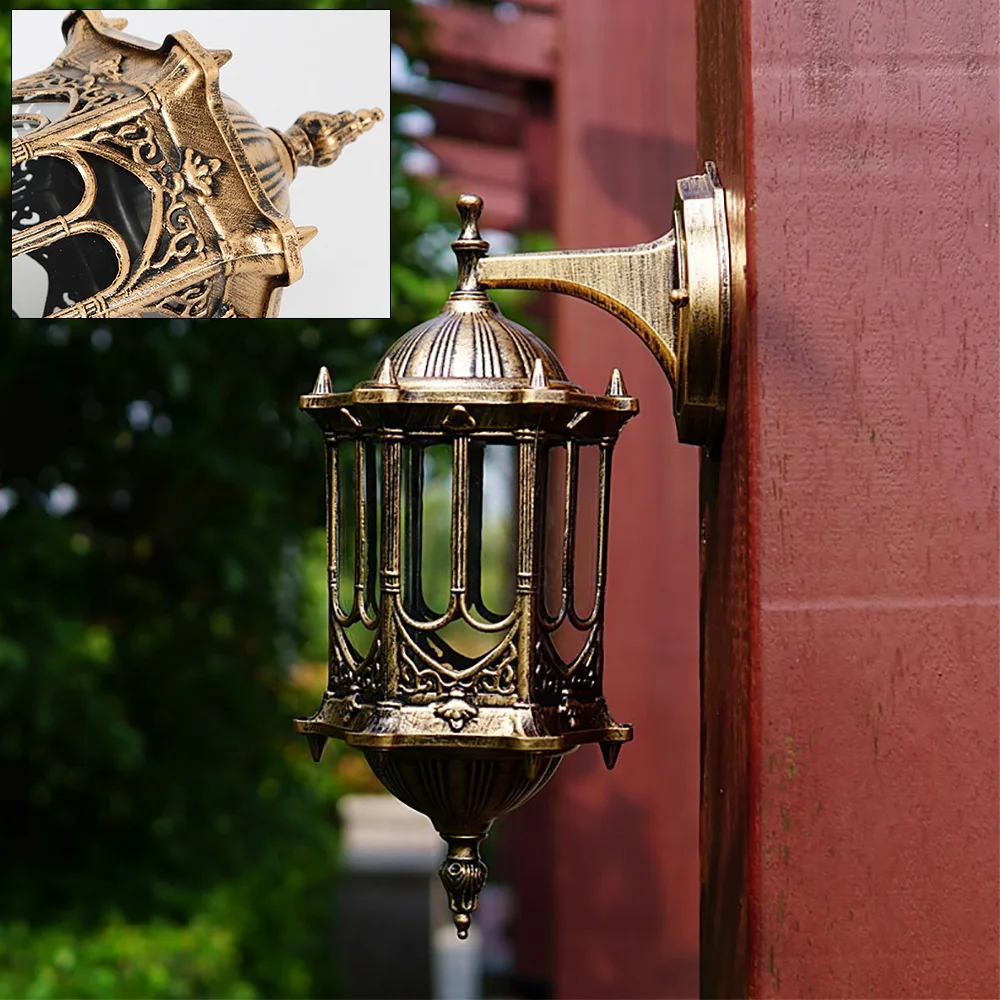 Antique Bronze Wall Light Wall Sconce Outdoor Fixture Lantern Garden Lighting NEW