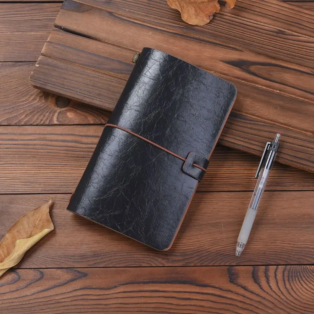 Vintage แบบพกพาหนังโน้ตบุ๊คเครื่องเขียนประณีตสมุดบันทึก Hand Ledger a6 Notepad โรงเรียน