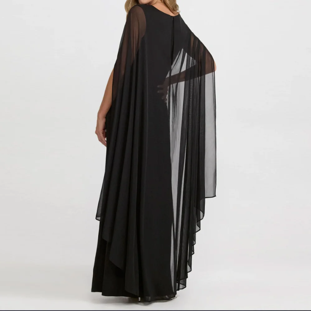 Customized Fashion Chiffon Mother of the Bride Dress Sheath V-Neck Wedding Guest Dress Pleat Beading Front Split Evening Gowns