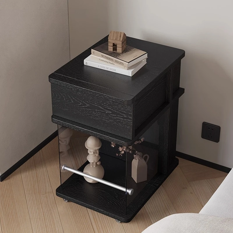 Modern minimalist bedside table Bedroom home removable storage trolley Italian Suitable for interior decoration