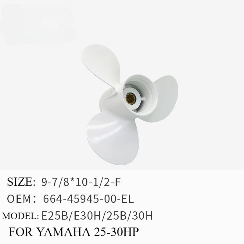 

Outboard Aluminum Alloy Propeller for Yamaha 25-30HP 9 7/8X10-1/2-F 664-45945-00-EL E25B/E30H/25B/30H