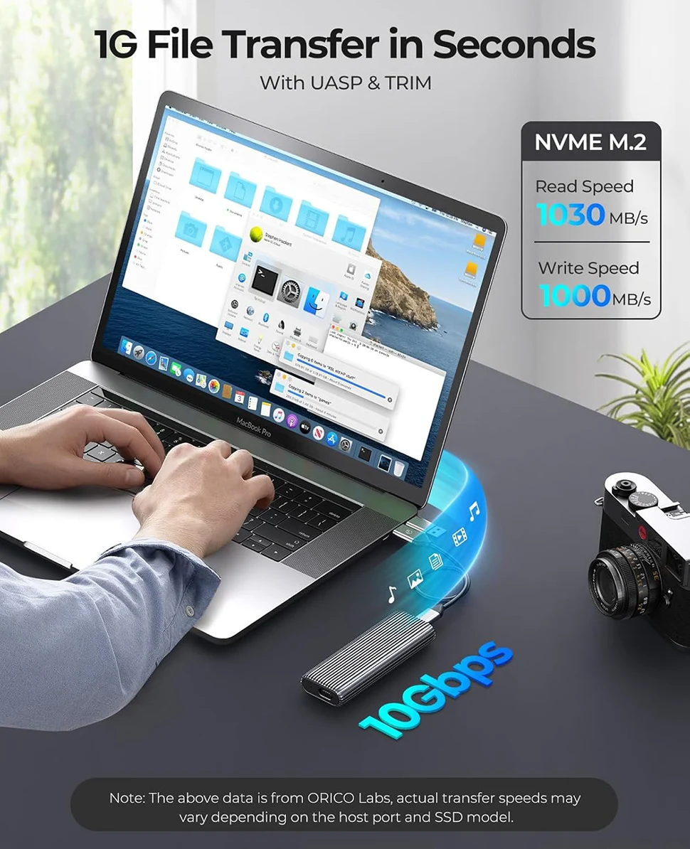 ORICO M.2 SSD الضميمة المزدوجة NVMe SATA حافظة 10Gbps USB3.2 نوع C M2 القرص الصلب منزل الألومنيوم أداة محول مجاني للكمبيوتر المحمول #2