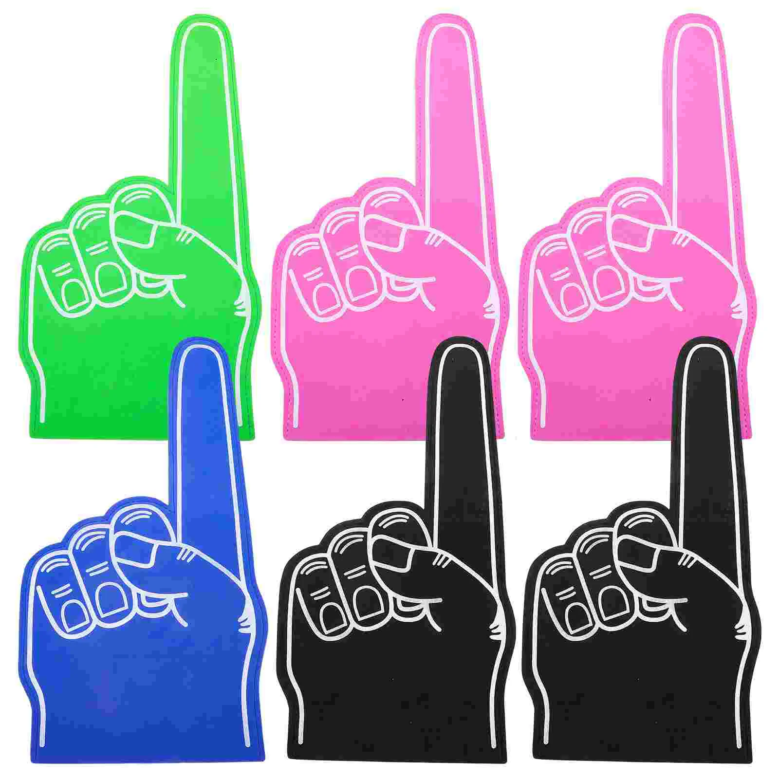 

6 Pcs Portable Pompom Hand Support Props Foosball Foams Eva Palm Finger Cheering Fingers