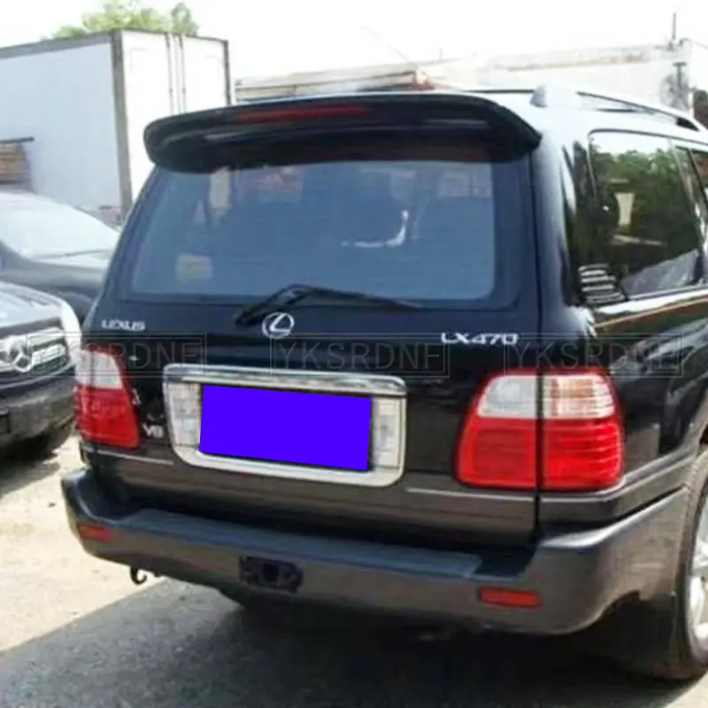 Dla Lexus LX470 Spoiler 2004 2005 2006 2007 2008 Car Styling plastik ABS niepomalowany podkład tylne skrzydło bagażnika Lip LED Spoiler