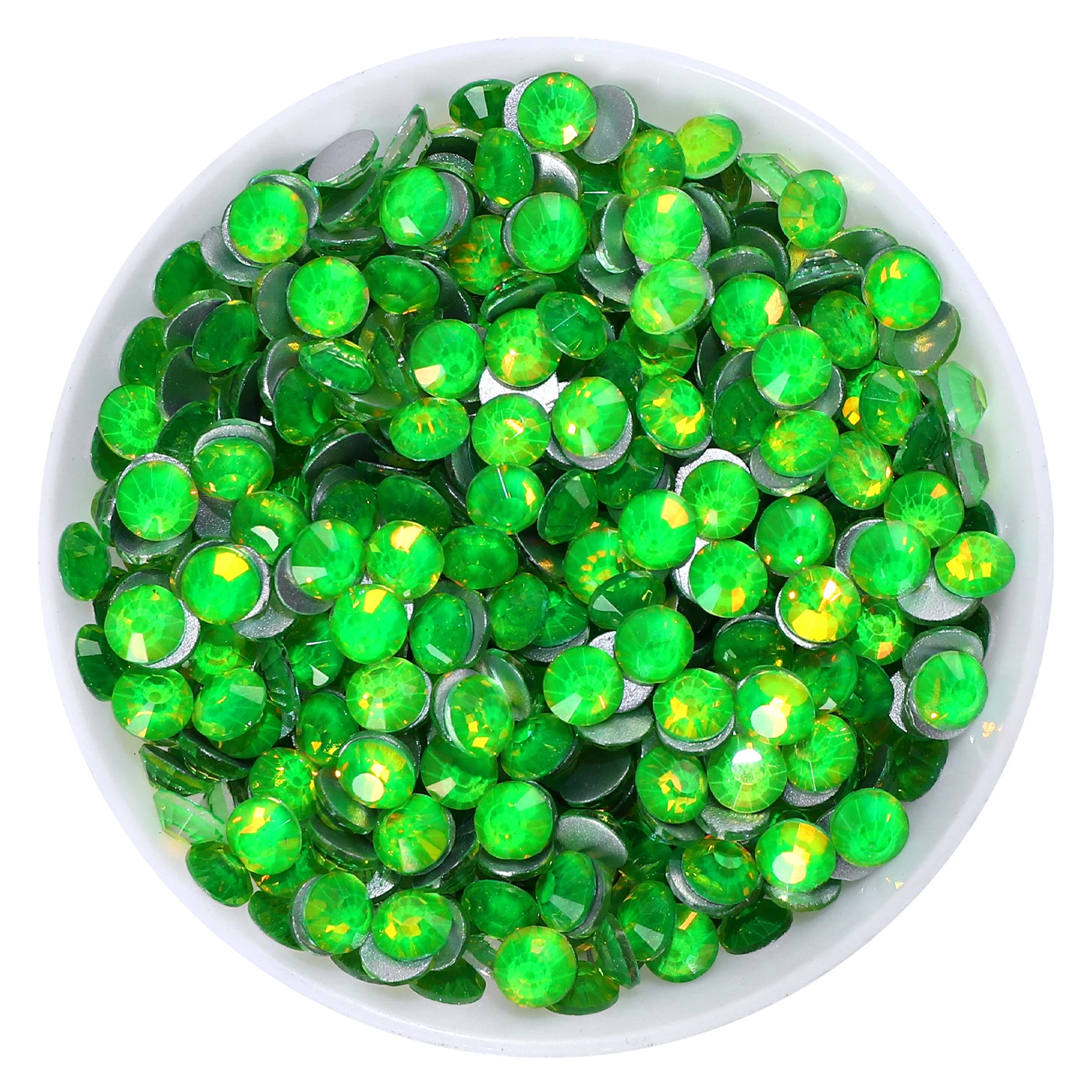 SS3-SS30 Flashing Series Silver Bottom Round Rhinestones Glitter Glass Non Hotfix Nail Art Crystal For Garment Decoration