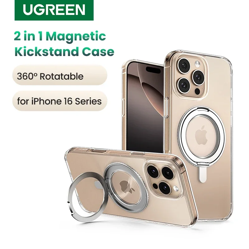 UGREEN-Étui avec support magnétique rotatif à 360 °, housse pour iPhone 16 Pro Max, Magsafe