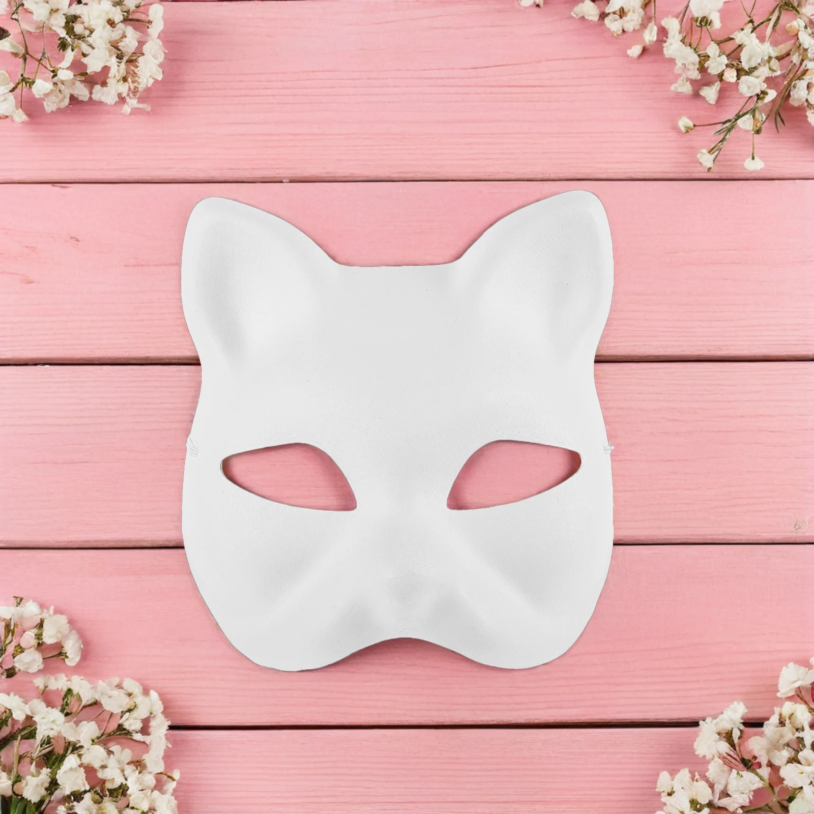 5개 DIY 페인트 가능한 빈 고양이 얼굴 마스크 친환경 펄프 가면 파티 할로윈 코스프레용 고양이 얼굴 마스크