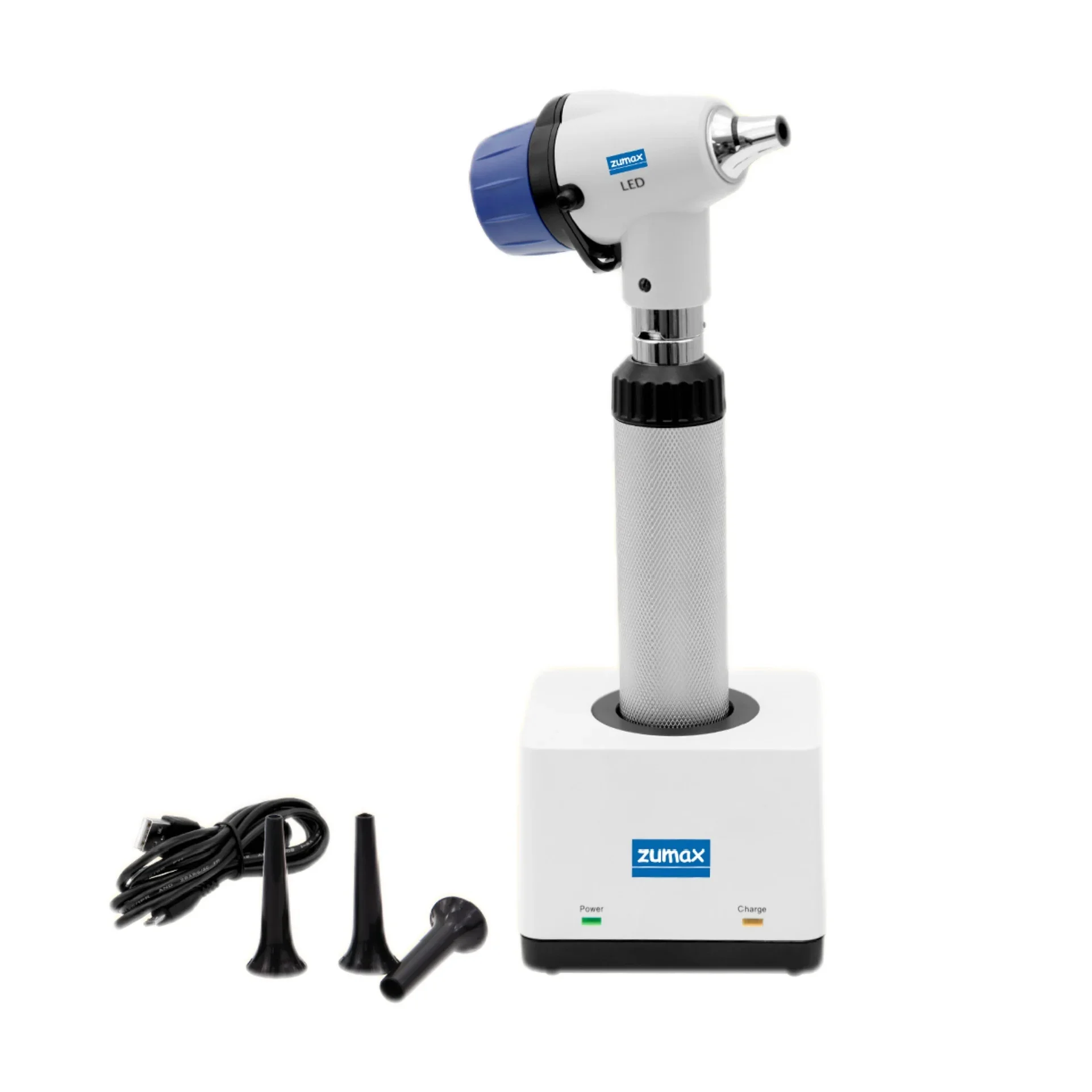 

Rechargeable Zumax Veterinary Slit Otoscope Lithium Handle and Single Port Charger Ent Products Electric Powered Wall Mounted Fa