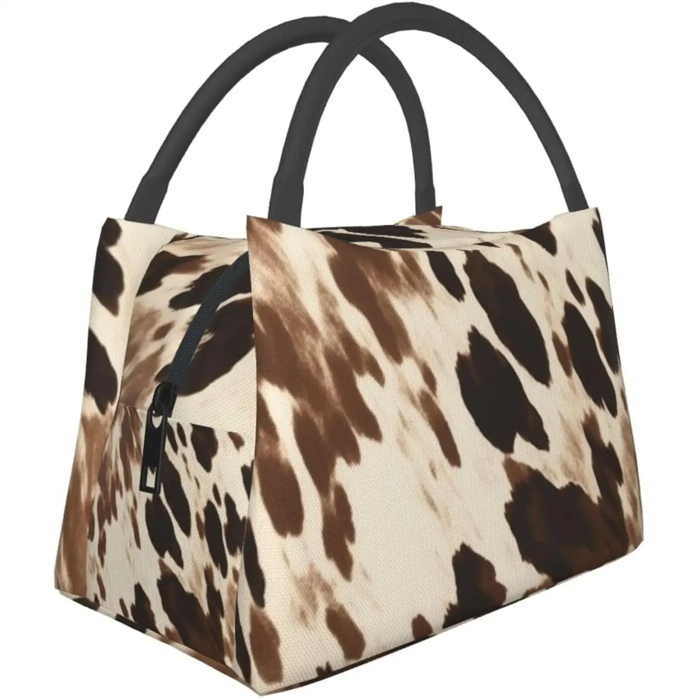 

Cow Printed Lunch Bag Tote Bags Insulated Lunch Box Leakproof Lunch Pail Bag Large Capacity Cooler Food Containers