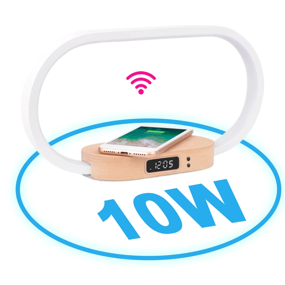 โคมไฟข้างเตียงชาร์จไร้สายอเนกประสงค์, โคมไฟตั้งโต๊ะแบบสัมผัสพร้อมนาฬิกาปลุกไฟปลุกสำหรับอ่านหนังสือตอนกลางคืน