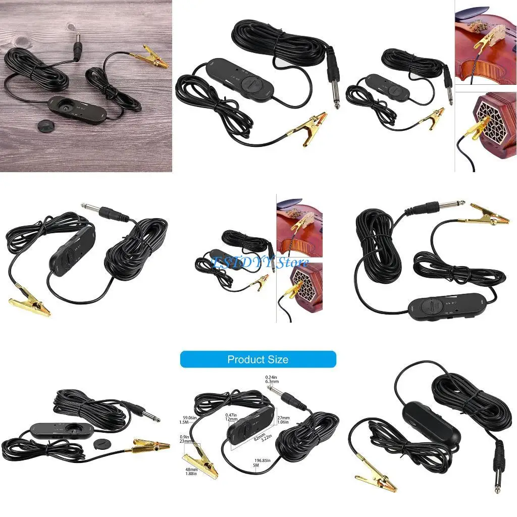 

G6DE Clip on Pickup for Various String Instruments Including Guitar and Violin 6.3mm Stereophonic Link Cable Compact Design