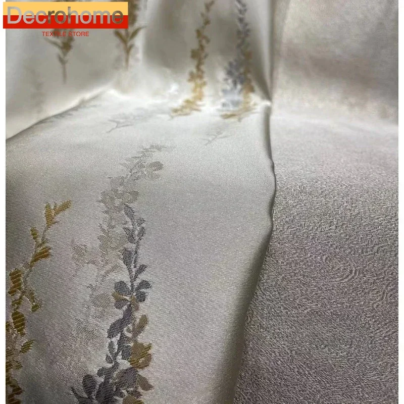 Luxury High Precision Jacquard American Pastoral Lavender Window Curtains for Living Room Dining Warm Girl's Bedroom Decoration